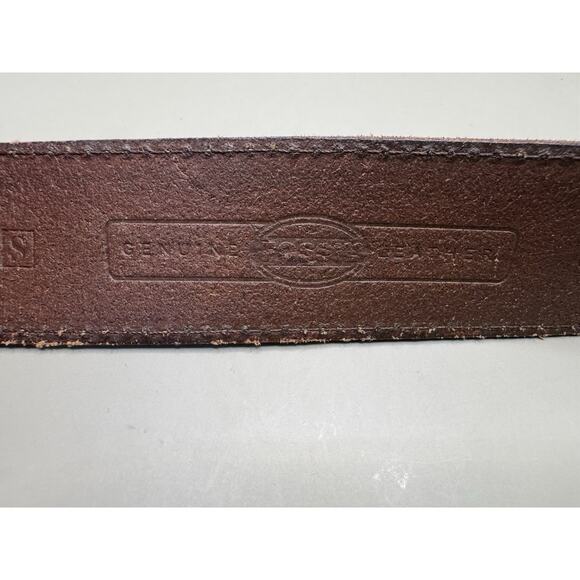 Vintage Fossil Women’s Wide Leather Ranger Belt Brass-Tone Buckle Size S main image 6